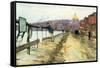 Charles River and Beacon Hill-Childe Hassam-Framed Stretched Canvas