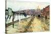 Charles River and Beacon Hill-Childe Hassam-Stretched Canvas