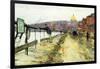 Charles River and Beacon Hill-Childe Hassam-Framed Art Print