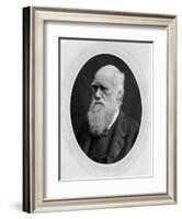 Charles Robert Darwin (B/W Photo)-Lock and Whitfield-Framed Giclee Print