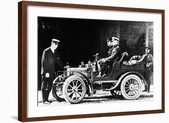 Charles Rolls at the Wheel of a 1904 Royce Car, C1904-null-Framed Photographic Print