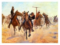 Defending the Fort: Indians Attack a U.S. Cavalry Post in the 1870S-Charles Schreyvogel-Giclee Print