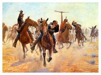 Fight For the Water Hole-Charles Schreyvogel-Giclee Print