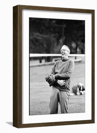 Charles Schulz, Creator of "Peanuts" at Home in Sebastopol, California. 1967-Bill Ray-Framed Photographic Print