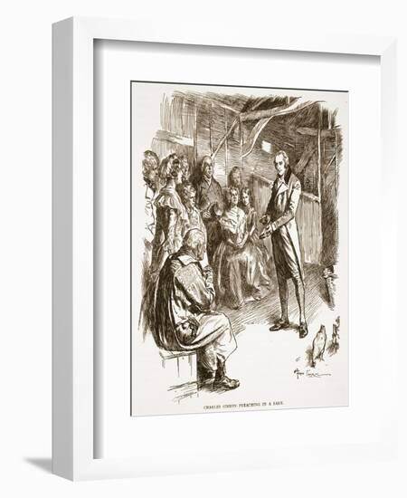 Charles Simeon Preaching in a Barn-Frederick Pegram-Framed Giclee Print