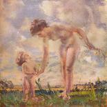 'The Countess of Rocksavage and Her Son', 1922 (1935)-Charles Sims-Framed Giclee Print