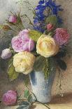 Roses and Delphinium in a Vase-Charles Slater-Framed Stretched Canvas