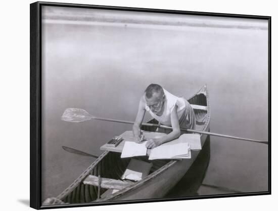 Charles Steinmetz German-American Mathematician Worked in His Canoe, Ca. 1900-null-Framed Photo