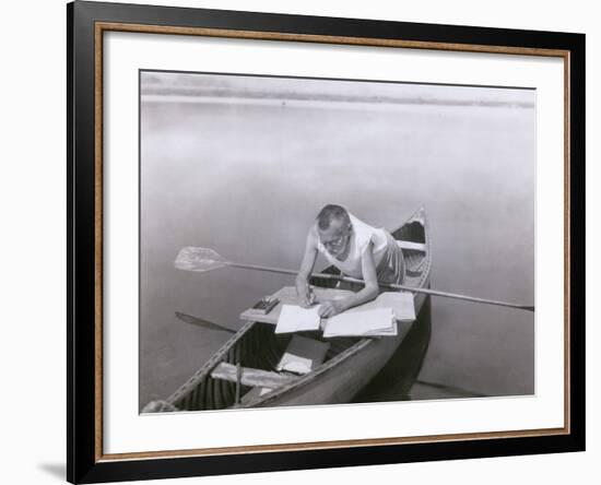 Charles Steinmetz German-American Mathematician Worked in His Canoe, Ca. 1900-null-Framed Photo