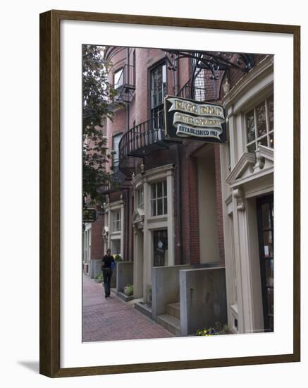 Charles Street, Beacon Hill, Boston, Massachusetts, New England, USA-Amanda Hall-Framed Photographic Print