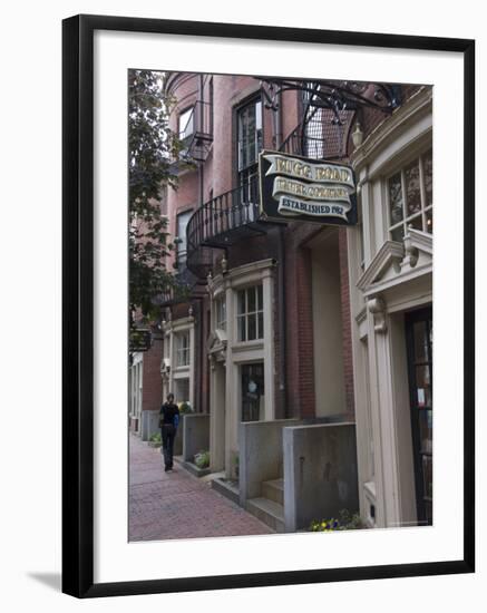 Charles Street, Beacon Hill, Boston, Massachusetts, New England, USA-Amanda Hall-Framed Photographic Print