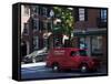 Charles Street, Beacon Hill, Boston, Massachusetts, New England, USA-Amanda Hall-Framed Stretched Canvas