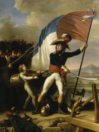 Le Général Augereau conduisant la charge à l'attaque du Pont d'Arcole le 15 novembre 1796 (il est