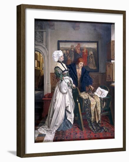 Charles V and Jeanne Vandergeynst at the Cradle of their Daughter Marguerite, 1870-Willem Geets-Framed Giclee Print