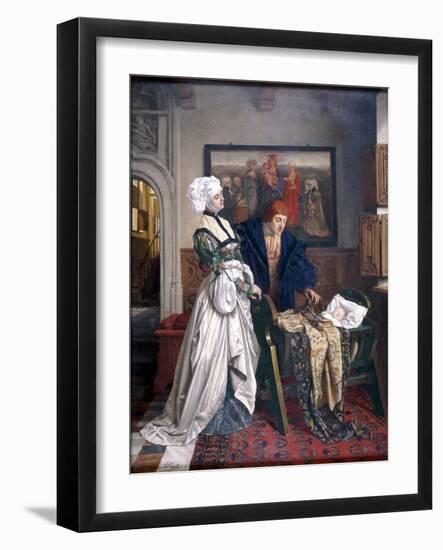 Charles V and Jeanne Vandergeynst at the Cradle of their Daughter Marguerite, 1870-Willem Geets-Framed Giclee Print