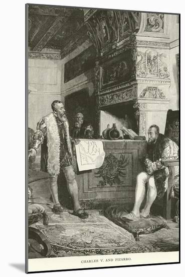 Charles V and Pizarro-null-Mounted Giclee Print