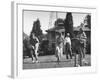 Charles V. Broadley Playing Croquet with His Family after Wife's Recovery from Blindness-null-Framed Photographic Print