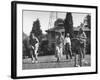 Charles V. Broadley Playing Croquet with His Family after Wife's Recovery from Blindness-null-Framed Photographic Print