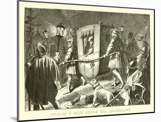 Charles V Flies before the Protestants-null-Mounted Giclee Print