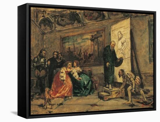 Charles V Picking Up Titian's Brush-Modesto Faustini-Framed Stretched Canvas