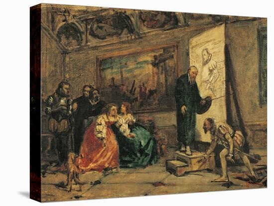 Charles V Picking Up Titian's Brush-Modesto Faustini-Stretched Canvas