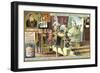 Charles V Picks Up Titian's Paintbrush after He Drops it While Working on an Equeatrian Portrait-null-Framed Giclee Print