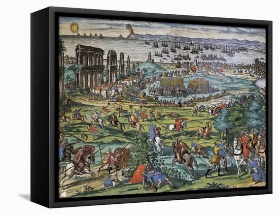 Charles V's Army Against Tunis, 1535-Franz Hogenberg-Framed Stretched Canvas