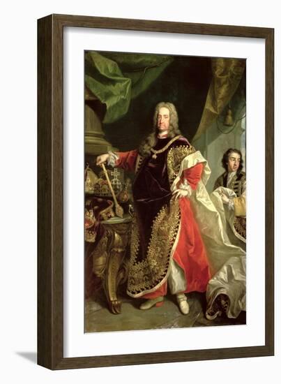 Charles VI, Holy Roman Emperor Wearing the Robes of the Order of the Golden Fleece-Johann Gottfried Auerbach-Framed Giclee Print