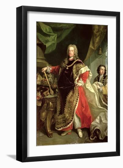 Charles VI, Holy Roman Emperor Wearing the Robes of the Order of the Golden Fleece-Johann Gottfried Auerbach-Framed Giclee Print