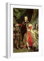 Charles VI, Holy Roman Emperor Wearing the Robes of the Order of the Golden Fleece-Johann Gottfried Auerbach-Framed Giclee Print