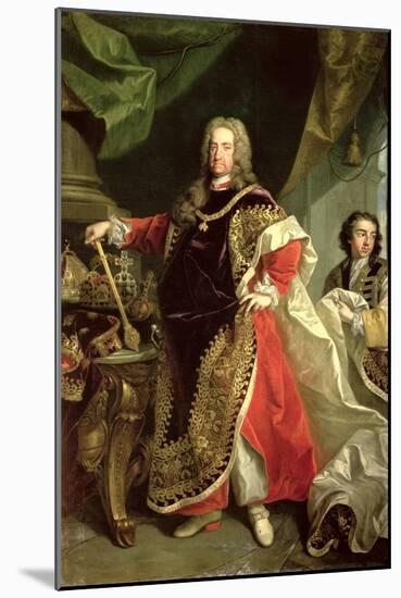 Charles VI, Holy Roman Emperor Wearing the Robes of the Order of the Golden Fleece-Johann Gottfried Auerbach-Mounted Giclee Print