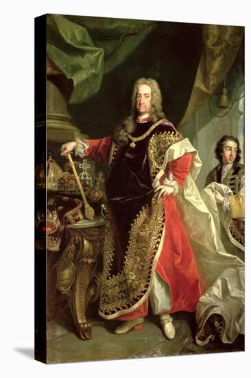 Charles VI, Holy Roman Emperor Wearing the Robes of the Order of the Golden Fleece-Johann Gottfried Auerbach-Stretched Canvas