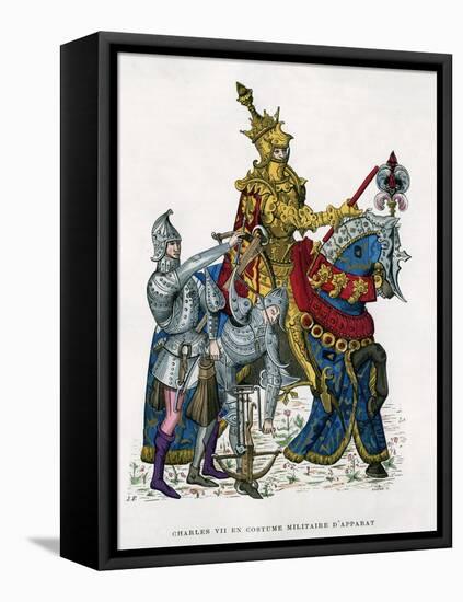 Charles VII, King of France, on Horseback in Full Armour, 15th Century (1882-188)-Gautier-Framed Stretched Canvas