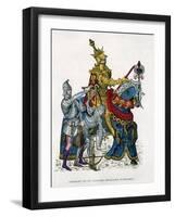 Charles VII, King of France, on Horseback in Full Armour, 15th Century (1882-188)-Gautier-Framed Giclee Print