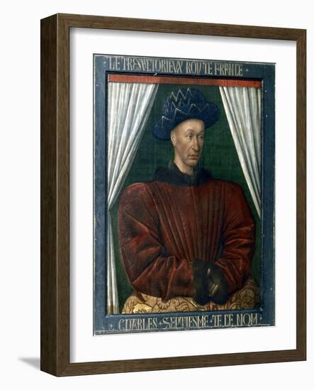 Charles VII of France, 15th Century-Jean Fouquet-Framed Giclee Print