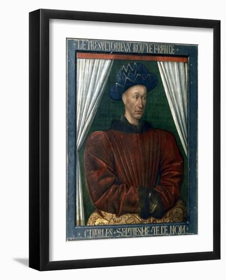 Charles VII of France, 15th Century-Jean Fouquet-Framed Giclee Print