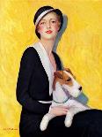 "Woman and Airedale,"May 13, 1933-Charles W. Dennis-Stretched Canvas