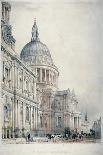 South-West View of St Paul's Cathedral from St Paul's Churchyard, City of London, 1842-Charles Walter Radclyffe-Giclee Print