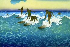 Surf Riders Hawaii-Charles William Bartlett-Art Print