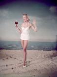 Blonde Pin-Up on Beach-Charles Woof-Photographic Print