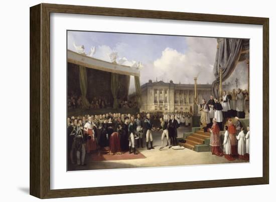 Charles X pose la première pierre du monument à la mémoire de Louis XVI-Joseph Beaume-Framed Giclee Print