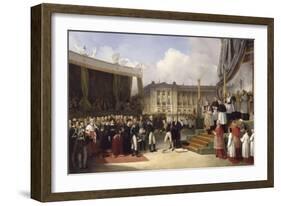 Charles X pose la première pierre du monument à la mémoire de Louis XVI-Joseph Beaume-Framed Giclee Print