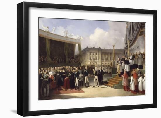 Charles X pose la première pierre du monument à la mémoire de Louis XVI-Joseph Beaume-Framed Giclee Print