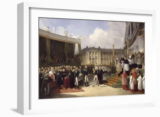 Charles X pose la première pierre du monument à la mémoire de Louis XVI-Joseph Beaume-Framed Giclee Print