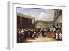 Charles X pose la première pierre du monument à la mémoire de Louis XVI-Joseph Beaume-Framed Giclee Print