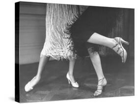 Charleston Dancers in Fringed Skirts Wearing Rhinestone Trimmed Pumps and Strapped Sandals-Nina Leen-Stretched Canvas