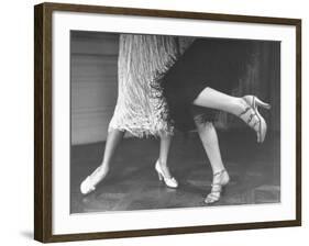 Charleston Dancers in Fringed Skirts Wearing Rhinestone Trimmed Pumps and Strapped Sandals-Nina Leen-Framed Photographic Print