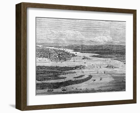 Charleston Harbour, South Carolina, with Sunken Ships-null-Framed Giclee Print