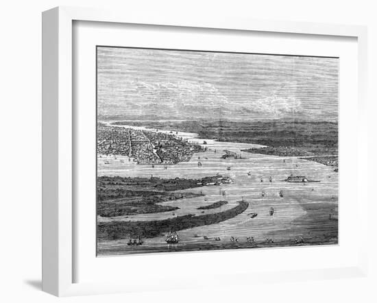 Charleston Harbour, South Carolina, with Sunken Ships-null-Framed Giclee Print