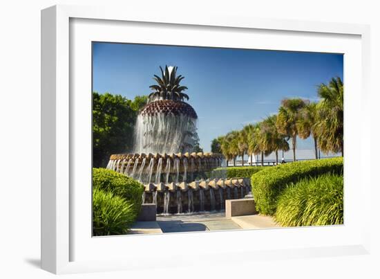 Charleston Pineapple Fountain-George Oze-Framed Photographic Print